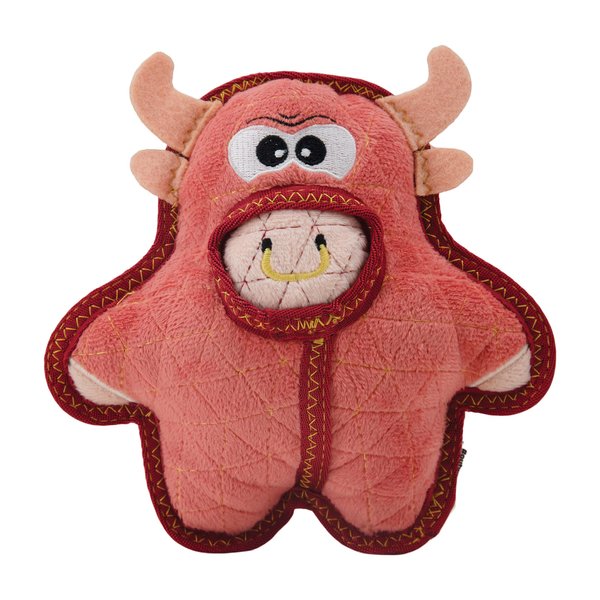Outward Hound Xtreme Seamz Bull Squeaky Plush Dog Toy - Reinforced Dense Stuffing Plush Toy