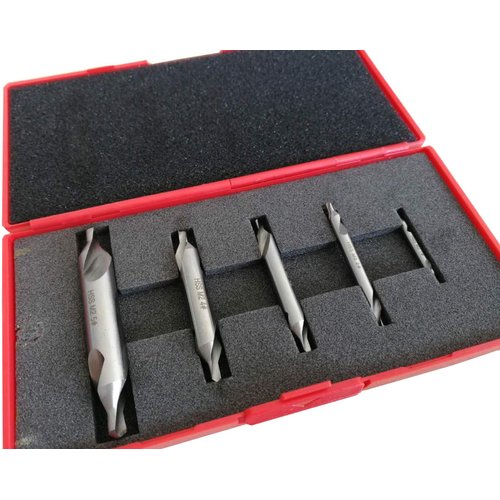 LLDSIMEX 5PC M2HSS Combined Center Drills Countersinks 60 Degree Angle Bit Set