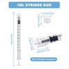 1mL Syringes without Needle, Luer Lock Syringe with Cap, Sterile Individually Wrapped, Accurate Liquid Measurement - 50 Pack for Lab Use and Home Care