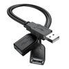 ANDTOBO 【2024 Upgraded】 USB 2.0 A Male to 2 Dual USB Female Jack Y Splitter Hub Power Cord Extension Adapter Cable