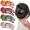 4 PCS French Concord Flat Hair Clips for Women 3.54 Inch Curved Hair Claw Clips Alligator Hair Barrettes Volume No Slip Grip Strong Hold Banana Hair Clamps Jaw Clips Styling Hair Accessories