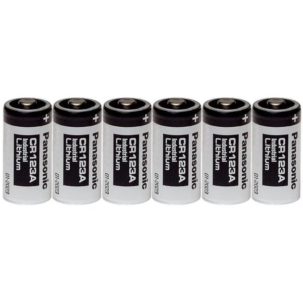 Panasonic Industrial CR123A Lithium Battery 3V 6 Pack