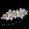 Rhinestones Bridal Hair Clips Crystal Glass Barrette French Wedding Hairpins Hair Accessories for Bride Bridesmaids Flower Girls - Gold