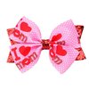 3.5-inch Valentine's Day bows hairpin rose Heart-shaped Bowknot Hair Pins hair accessory.(QRJ5) (Red)