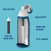 Brita Stainless Steel Premium Filtering Water Bottle, BPA-Free, Replaces 300 Plastic Water Bottles, Filter Lasts 2 Months or 40 Gallons, Includes 1 Filter, Kitchen Accessories, Marina - 32 oz.