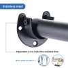 Stainless Steel Closet Rod Bracket, 1-1/2 Inch Diameter Closet Rod Holder 2 Pcs, Heavy Duty Curtain Rod Holder, Black Closet Rod Support with Screws