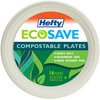 Hefty ECOSAVE 100% Compostable Paper Plates, 10-1/8 Inch, 16 Count