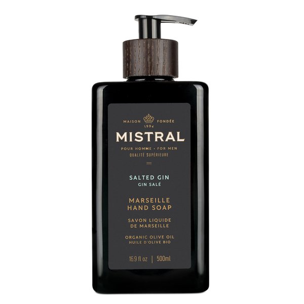 Mistral Men's Natural Hand Soap, Salted Gin