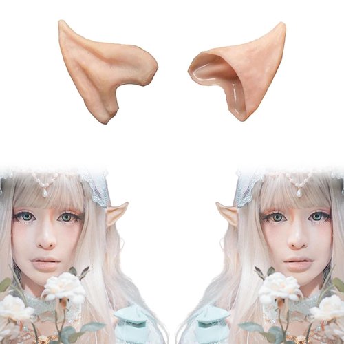 HOMEYA Elf Ears Halloween Cosplay Costumes Pointed Prosthetic Ear Tips Christmas Cosplay Gift for Women Men (1 Pair)