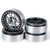 RCLIONS 4pcs Aluminum Alloy 2.2inch Beadlock Wheels Rims for Axial Wraith SCX10 TRX4 1/10th RC Rock Crawler Car (Titanium)