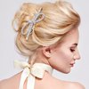 Mxxipp Bow Hair Clips(1PCS),Rhinestone Crystal Bowknot Clips for Women Girls,Prom Hair Accessories for Party Halloween Vanlentine Mothers' Day（Light Purple）