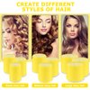 Self grip hair roller set,18 pcs,Hair rollers with hair roller clips and comb,Salon hairdressing curlers,DIY Hair Styles, Sungenol 3 Sizes Yellow Hair Rollers in 1 set