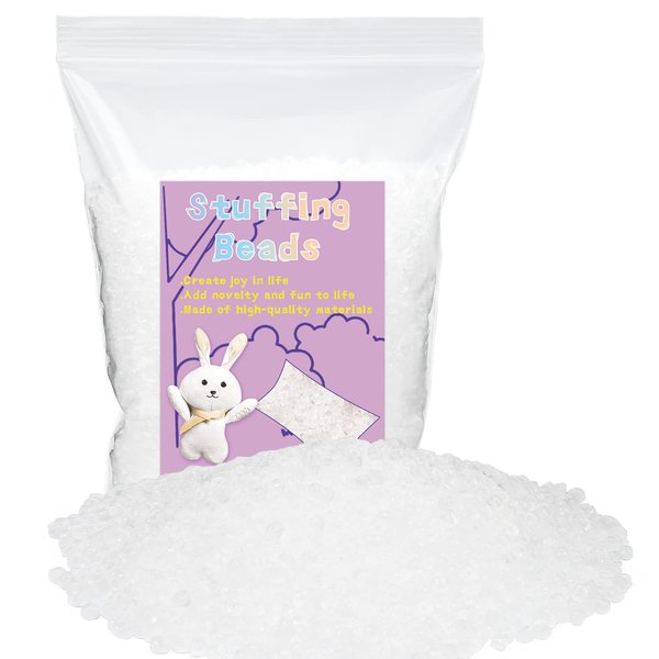 FTEVEN 450g / 15.9oz Toy Stuffing Beads, Premium Plastic Weight Stuffed Beads, Polyethylene Filler Beads, Plastic Transparent Stuffing Beads for Filling Bean Bags, Animal Toys, DIY Crafts