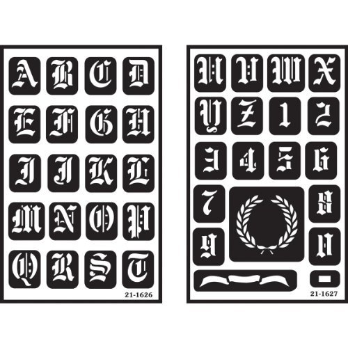 Over'N'Over Reusable Stencils 5x8 2/Pkg-Old English Alphabet
