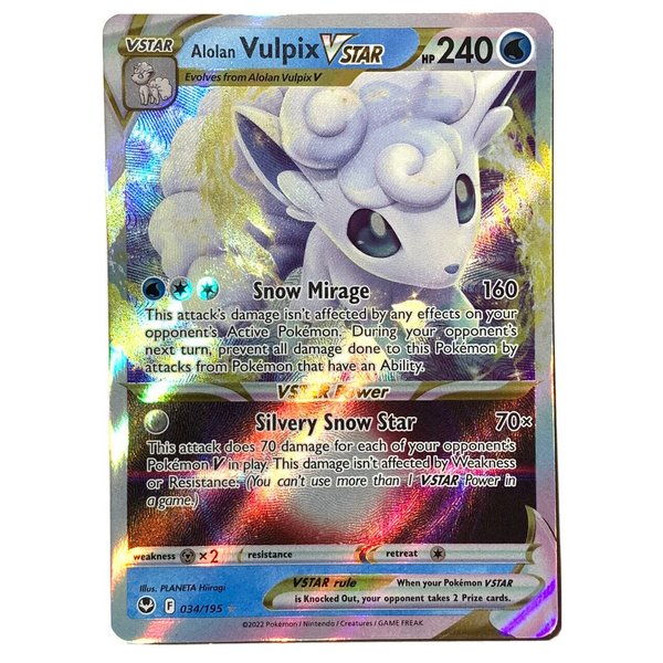 Alolan Vulpix VSTAR - 034/195 - Silver Tempest - Ultra Rare - NM/M