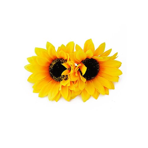 Sunflower Hair Clips Pin Sunflower Floral Hair Barrettes Yellow Sunflower Hairpins BBG55 (2 Pcs-Set)