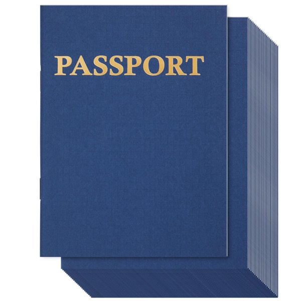 Juvale 24 Pack Blank Passport Notebooks, Travel Journals for Kids Pretend Play, 24 Pages (4.1 x 5.6 In)
