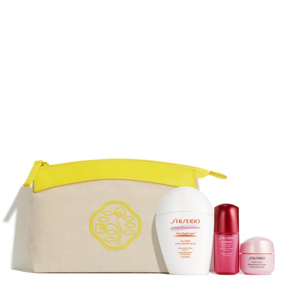 Shiseido Urban Environment Everyday Sun Protection Set - Includes Urban Environment Sunscreen SPF 42 (50 mL), Ultimune Power Infusing Serum (10 mL), White Lucent Gel Cream (50 mL) & Reusable Pouch