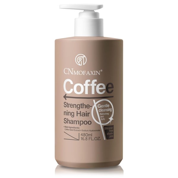 Strengthening Hair Shampoo for Men and Women - Silicone-Free, Coffee Extract, Castor Oil - Gentle Cleansing, Provitamin B5, Caffeine Infused Volumizing Formula,Hair Thickening Products - 16.8 fl. oz