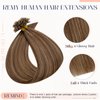 Hairro Pre Bonded U Tip Cold Fusion Hair Extension Human Hair Flat Tip Keratin Stick Straight Nail Tipped Pre-bonded Hair Extensions For Women 100 Strands 50g 16" #4P27 Medium Brown Mix Dark Blonde