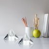 ZEAYEA 3 Pack Clear Crystal Pyramid, 2.4" Crystal Pyramid Prism, Glass Paperweight Pyramid Desk Ornament for Photography, Meditation, Home Office Decor, Gift, Crystal Pyramid Collectible