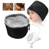 Electric Hair Cap Thermal Cap, Hair Steamer Cap for Deep Nourishing Conditioning Hair Thermal Treatment Spa Hair Care Cap Adjustable Temperature for Home Use,Black