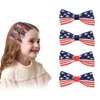 GeRRiT 4 Pcs Independence Day Hair Bow Clips 2 Designs American Flag Hair Accessories Patriotic Hair Barrette Strips Stars Hairpins for Memorial Day 4th of July Hair Decoration, Blue