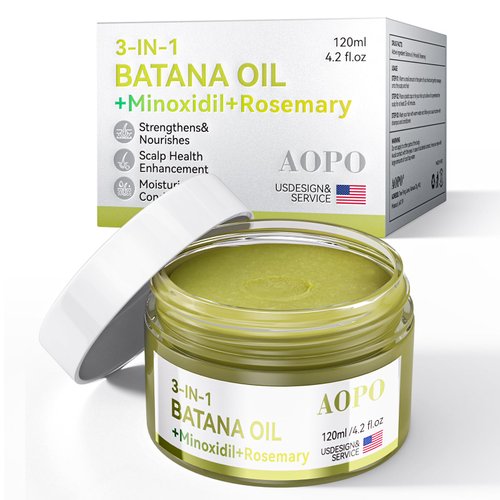 AOPO Advanced 3-in-1 Hair Serum, 4.2 oz, Batana Oil + Minoxidil + Rosemary, For Thinning Hair & Scalp Care