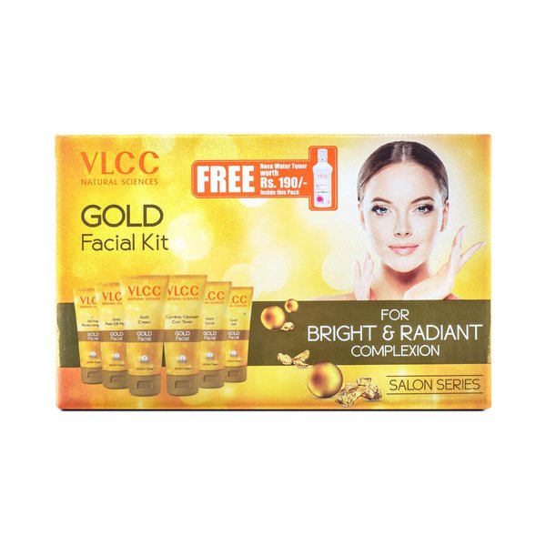VLCC Gold Facial Kit + FREE Rose Water Toner | 300gm + 100ml