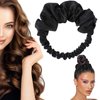 Heatless Hair Curler, Soft Curling Scrunchie and Headband, No Heat Sleep Roller for Long Hair (Black)