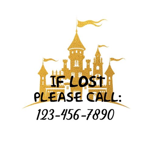 Personalized Temporary Tattoo Fake Tattoos - Custom Castle Safty Tattoo with Phone number - Waterproof Temporary Tattoo for kids Sticker Lasting Fake Tattoo Sticker - 15 Tattoos