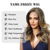 testar Blonde Wigs For White Women Shoulder Length Wavy Bob Wigs Brown Wig With Blonde Highlights 18 Inch Natural Lace Hairline Heat Resistant Wigs For Girls Daily Use