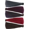 Hipsy Adjustable & Stretchy Basic Xflex Wide Headbands for Women Girls & Teens (5pk Basic Black/Burgundy/Navy/Plum/Dark Grey)