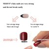 MERVF Almond Press on Nails Medium Black French Tip Fake Nails Glossy Oval Black Glue on False Nails Natural Nails Full Cover Acrylic Nails Press ons