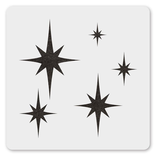 MAGJUCHE Abstract Stars Stencil 6 Inches, Reusable Starburst Stencil for Painting DIY Crafts Decor