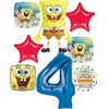 Spongebobs 4th Birthday Party Supplies 8pc Foil Balloons Bouquet Decorations
