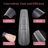 LIONVISON XL Nail Tips Coffin: 16Sizes Guiding Line Nail Tips for Acrylic Nails, 320PCS Full Cover Nail Tips with Positioning Line, Extra Long Nail Extension Tips for Beginners, Full Matte