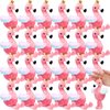 VercanMonth 24 Pcs Mini Stuffed Flamingo Plush Bulk for Girl Party Favors Birthday Flamingo Keychain with Glitter Crown Cute Flamingo Toys Pink Flamingo Stuffed Animal for Hawaiian Luau Party