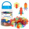 Vatrepeo 140 Pcs Translucent Pattern Blocks for Light Table, 6 Colors & Shapes Educational Light Table Manipulatives and Accessories, Light Box Accessory