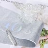 YARIEW 40th Birthday Party Set Silver Crown & 40 & Fabulous Birthday Sash with Pearl Pin, Women's Birthday Gifts, 1 Count