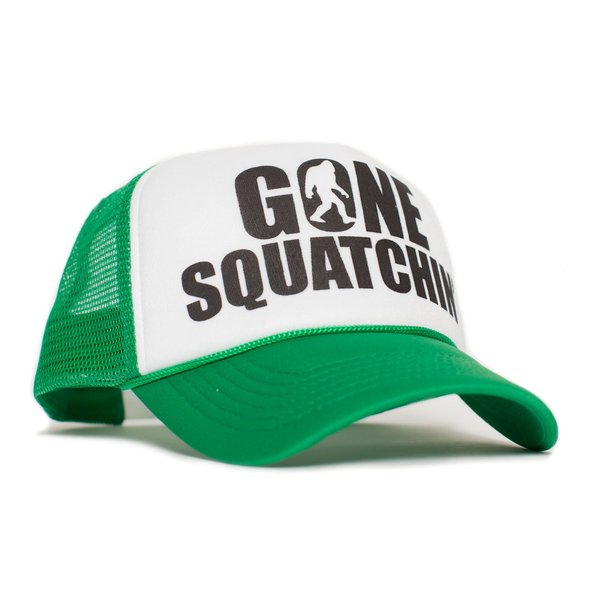 Gone Squatchin' Unisex-Adult Trucker Hat -One-Size Green/White