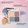 Erinde 4 Colors Eyeshadow Palette - Matte, Metallic and Shimmer Finishes, Velvety Pigmented Blendable, Creamy Formula Smoky Eye Shadow Palette Makeup, Talc-Free, 55 Starlight
