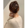 5PCS Rhinestone French Hair Clips for Women Thick Hair No Slip Curved Claw Clips Strong Hold Flat Hair Clip (Curved(Medium,3.74"))