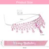 BAHABY Birthday Crown for Women, It's My Birthday Sash & Rhinestone Tiara Set Princess Birthday Sash and Tiara for Women Birthday Decorations for Women Girls- Pink