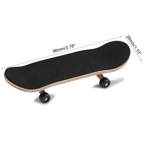 Duokon Fingerboard Skateboard, 1Pc Maple Wooden+Alloy Fingerboard Finger Skateboards with Box Reduce Pressure Kids Gifts(Black)