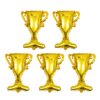 ABOOFAN 5Pcs Gold Foil Balloons Trophy Mylar Balloons for Basketball Football Soccer Anniversary Birthday Party Decor Supplies