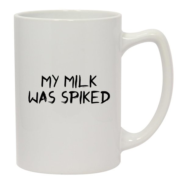 Knick Knack Gifts My Milk was Spiked - 14oz Ceramic White Statesman Coffee Mug, White