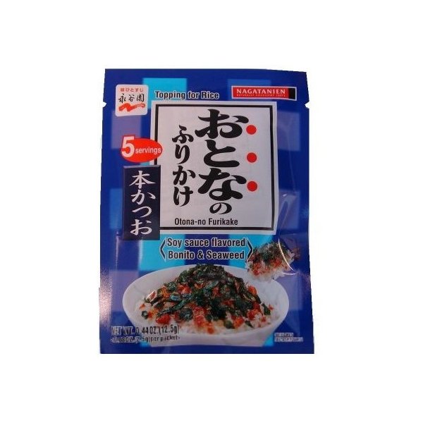 Nagatanien - Otona-no Furikake - Soy Sauce Flavored Bonito & Seaweed Rice Seasoning - 5 Servings