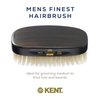 Kent MN1B Finest Men's Military Style Rectangular Ebonywood Hair Brush with 100% Natural White Boar Bristle - Ideal for Fine or Thinning Hair, Sensitive Scalp Brush, 360 Wave, and Beard Straightener