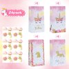 DECORLIFE 24PCS Unicorn Party Favor Bags, Unicorn Goodie Bags for Girls' Birthday Party, Perfect for Girls, Kids, Boys, Stickers Included, 4 Styles